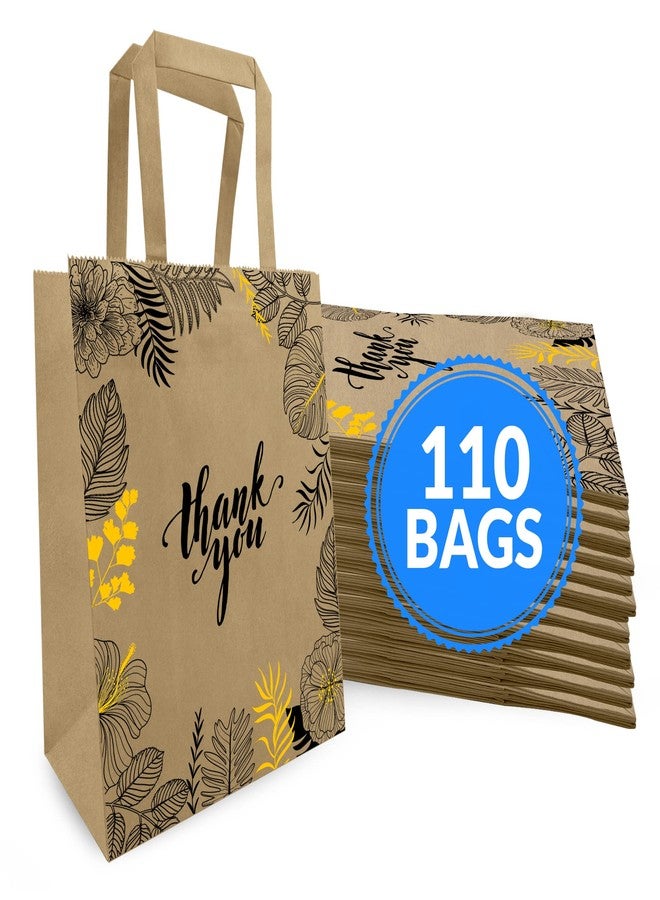 Reli. Paper Bags | 110 Pcs Bulk | 8"x4.5"x10.25" | Paper Thank You Bags | Brown Kraft Handles | Printed Small Thank You Giftbag for Guests | Gifts, Wedding, Merchandise, Business - Image 1